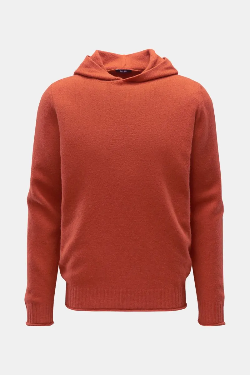 04651/ A TRIP IN A BAG hooded jumper 'Shetland Hoodie' orange