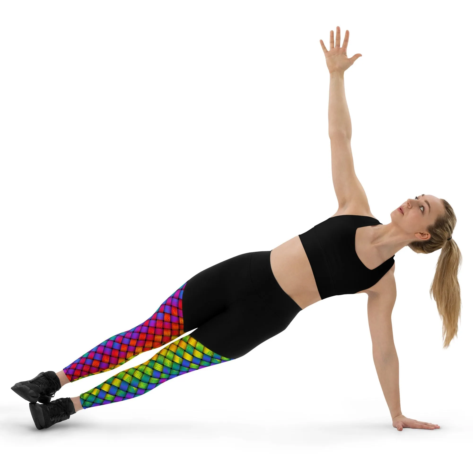 3D Rainbow Pattern Compression Leggings