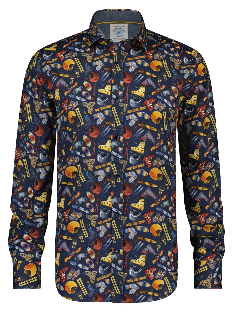 A Fish Named Fred Navy Ski Elements LS Shirt | Alpine Country Lodge | St. John's NL