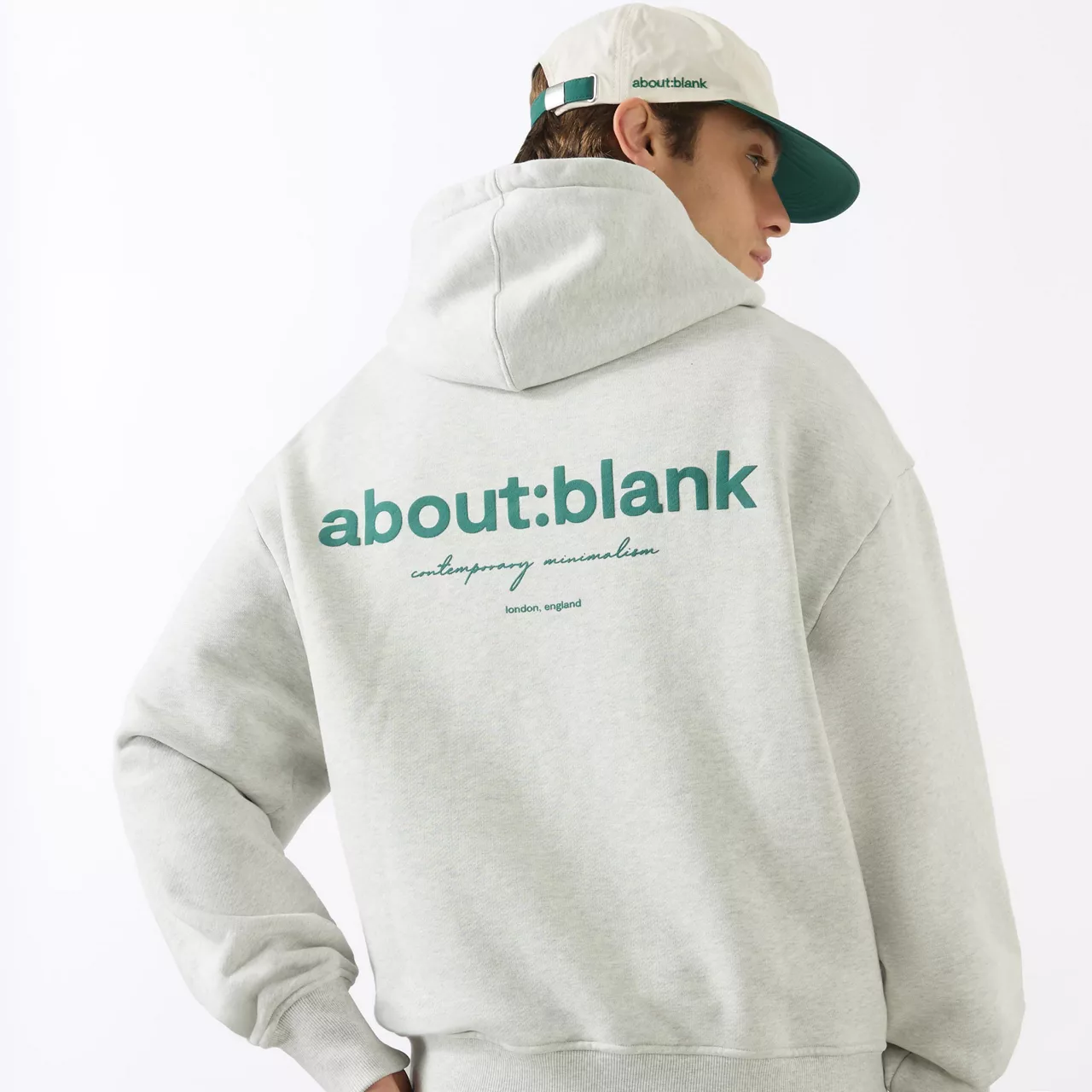 ABOUT:BLANK Box Logo Hoodie - Grey  Green