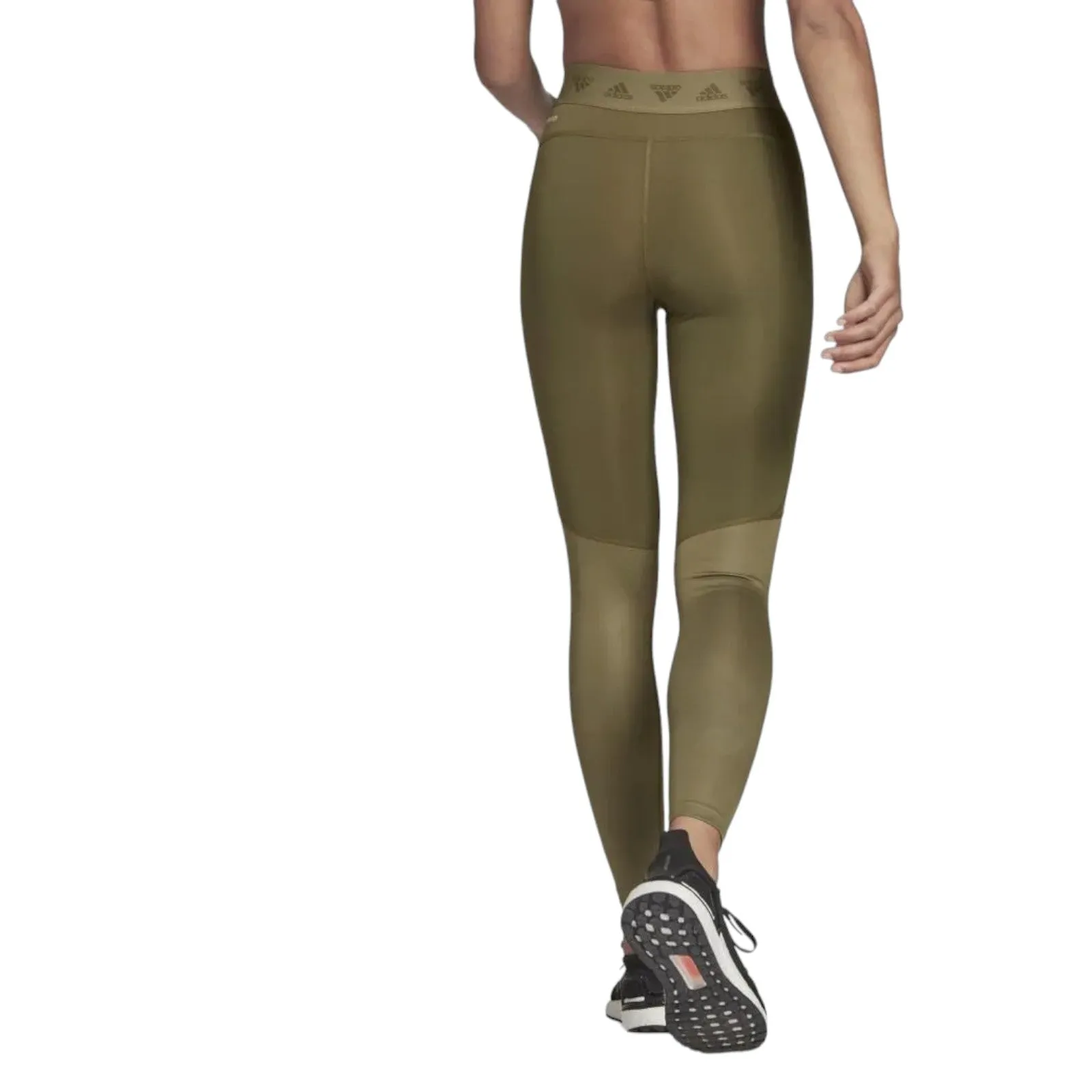 adidas Womens Hyperglam High-Rise Long Leggings - Green