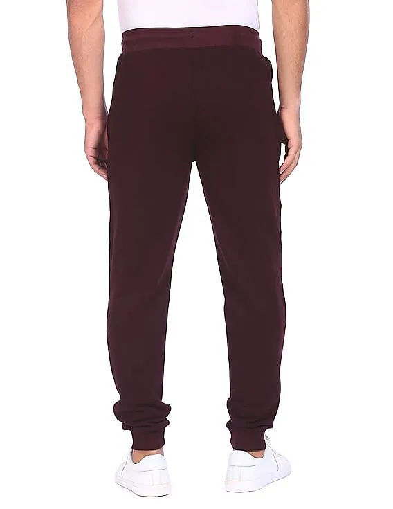 Aeropostale Men Wine Elasticized Drawstring Waist Solid Joggers