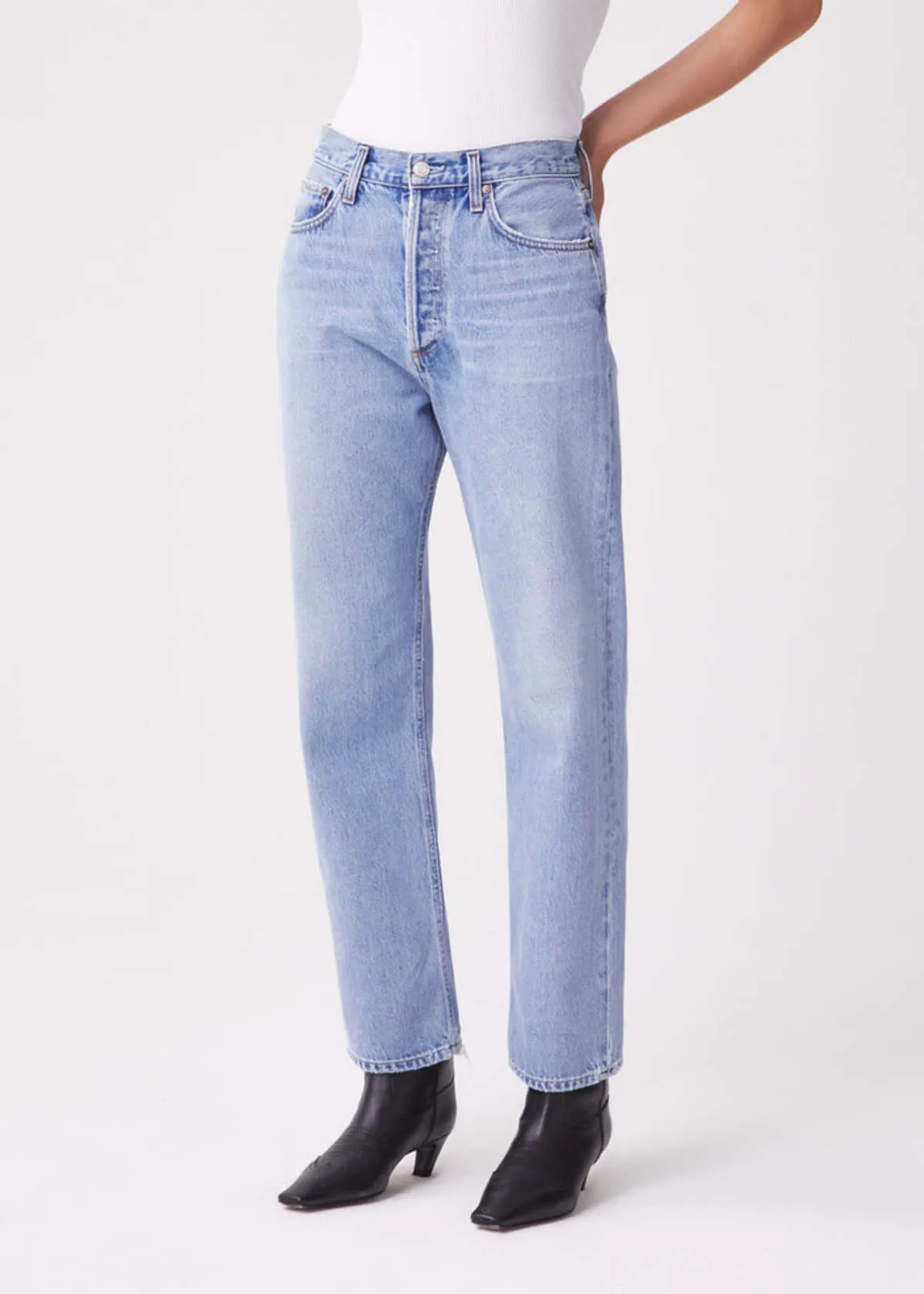 Agolde 90's Pinch Waist High Rise Straight Jeans - Soundwave