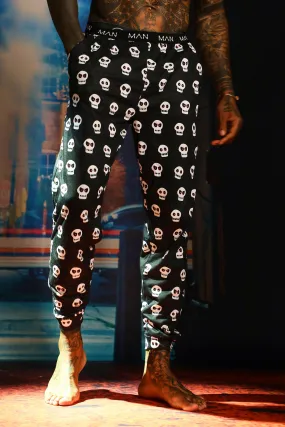 All Over Skull Print Lounge Joggers | boohooMAN UK