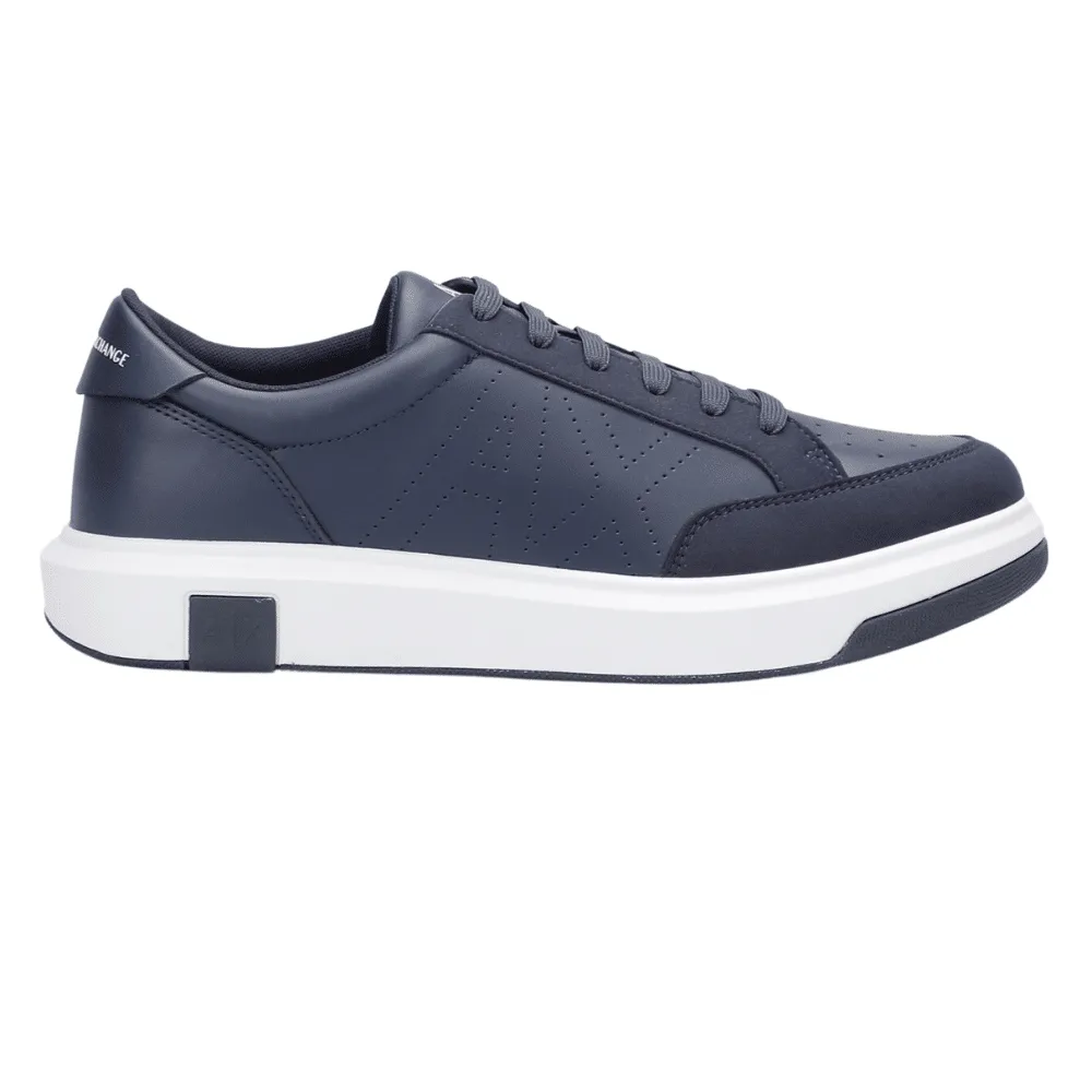 Armani Exchange NAVY Trainers With Suede Inserts | Menswear Online