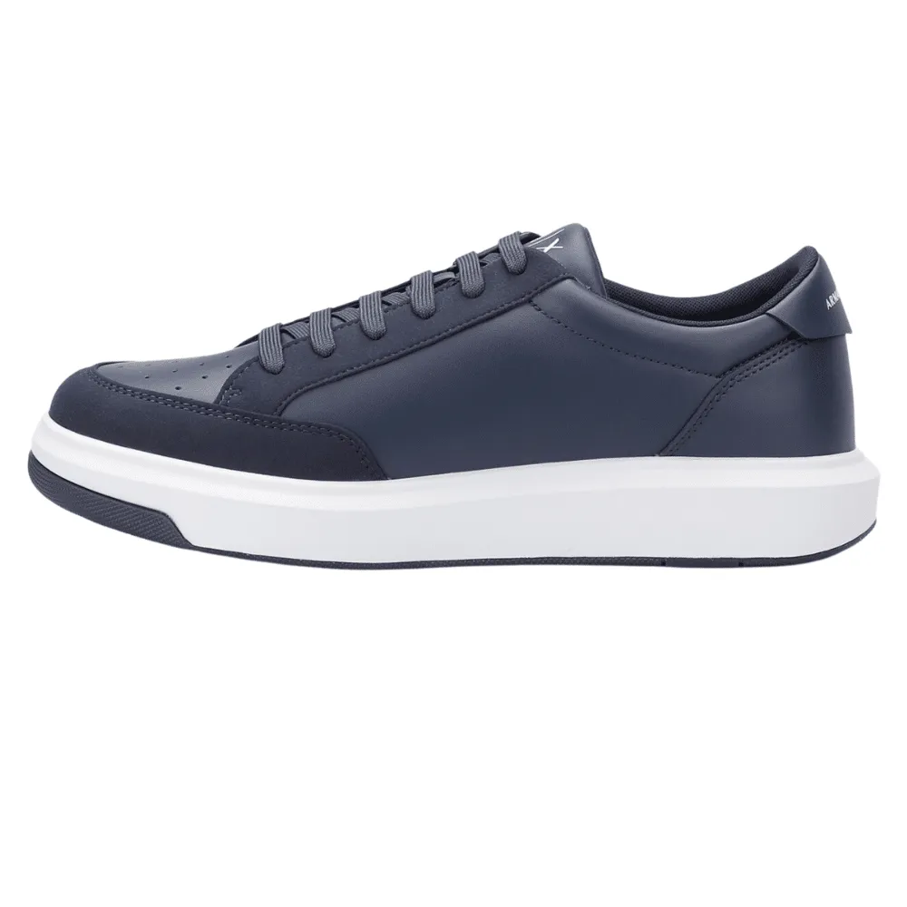 Armani Exchange NAVY Trainers With Suede Inserts | Menswear Online