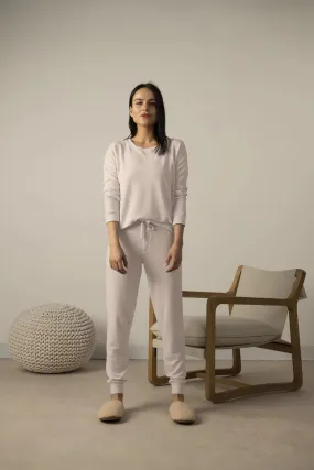 Aspen Dream COZY Crew & Joggers PJ Set in Rosewater 