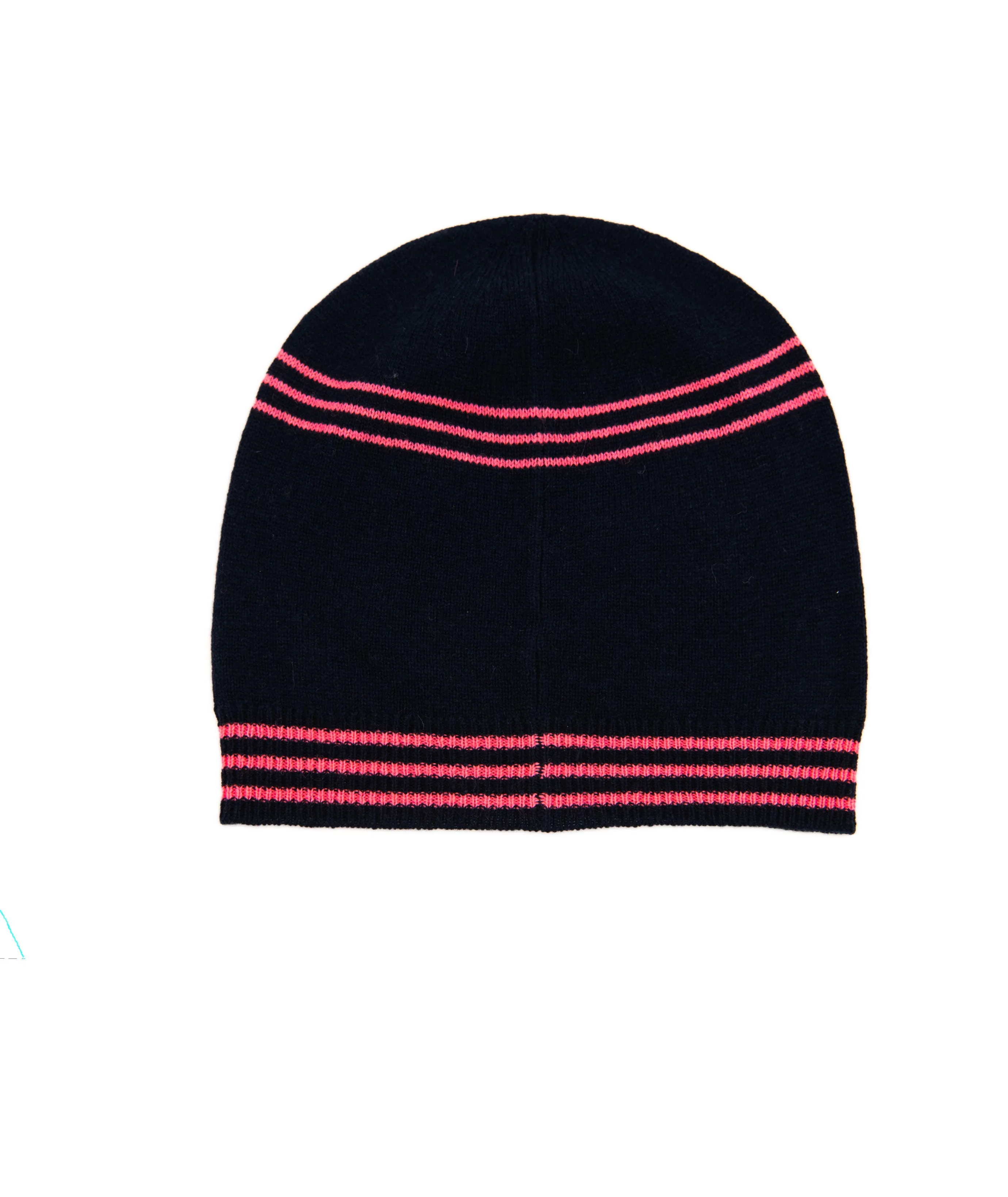 Autumn Cashmere Girls Black/Pink Striped Ski Hat