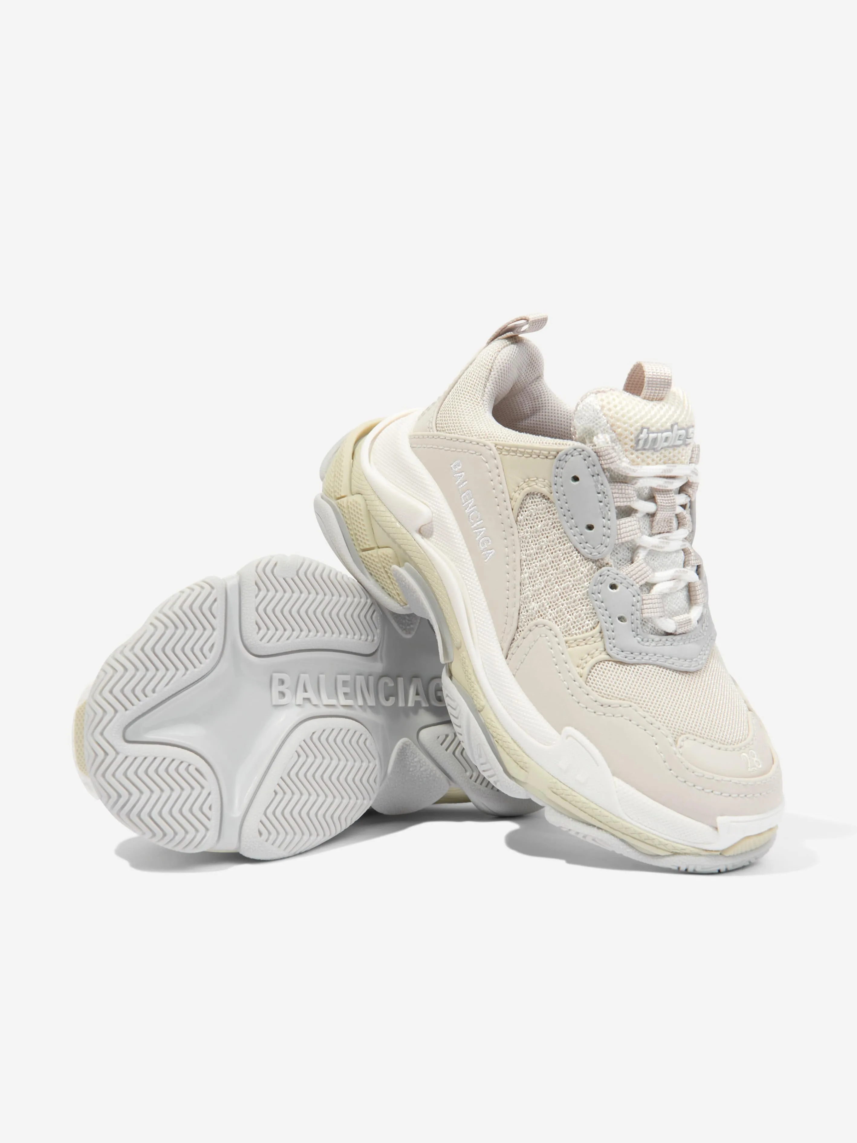 Balenciaga Kids Triple S Trainers in Ivory