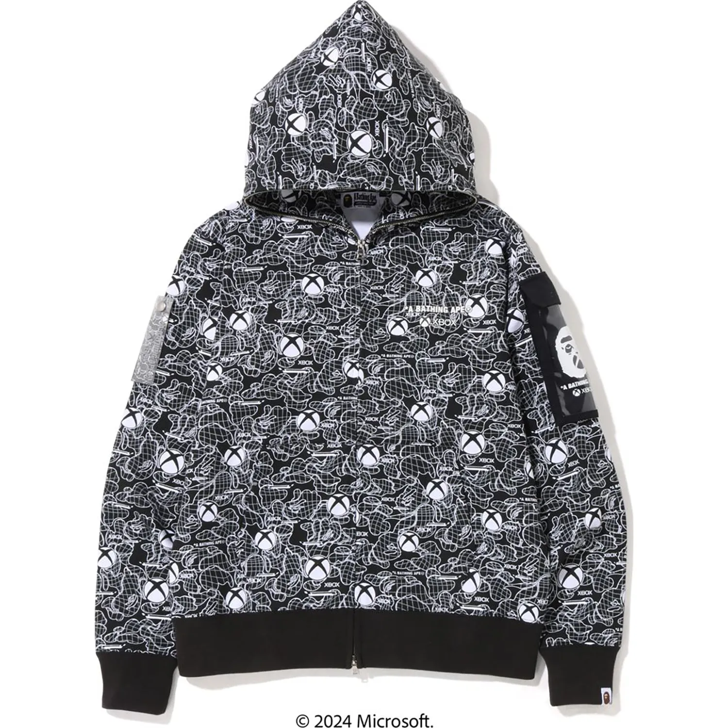 BAPE X XBOX CAMO FULL ZIP HOODIE MENS