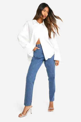 Basics 32 Inch Leg High Waisted Slim Fit Mom Jeans