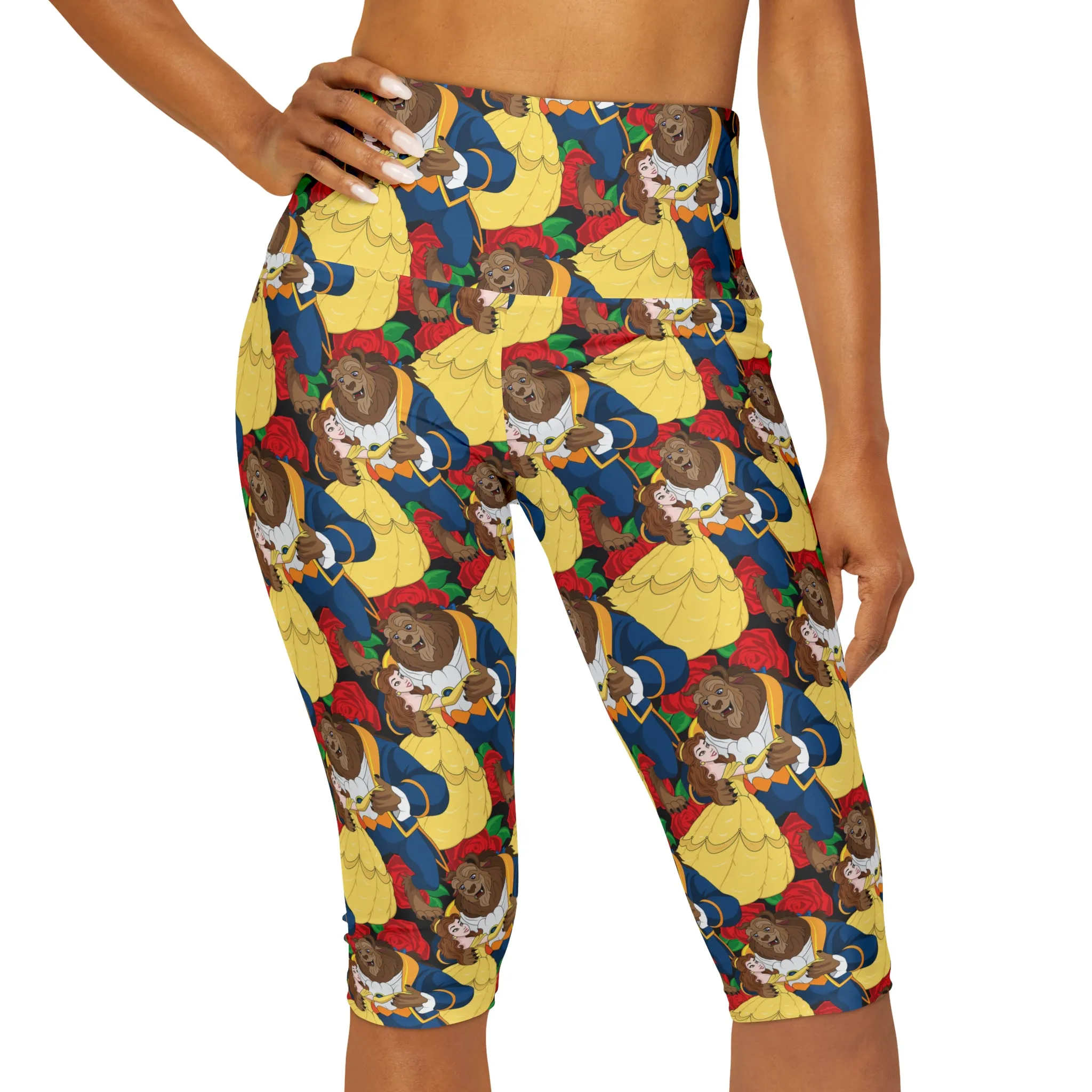 Beauty And The Beast Dancing Beauty Athletic Capri Leggings