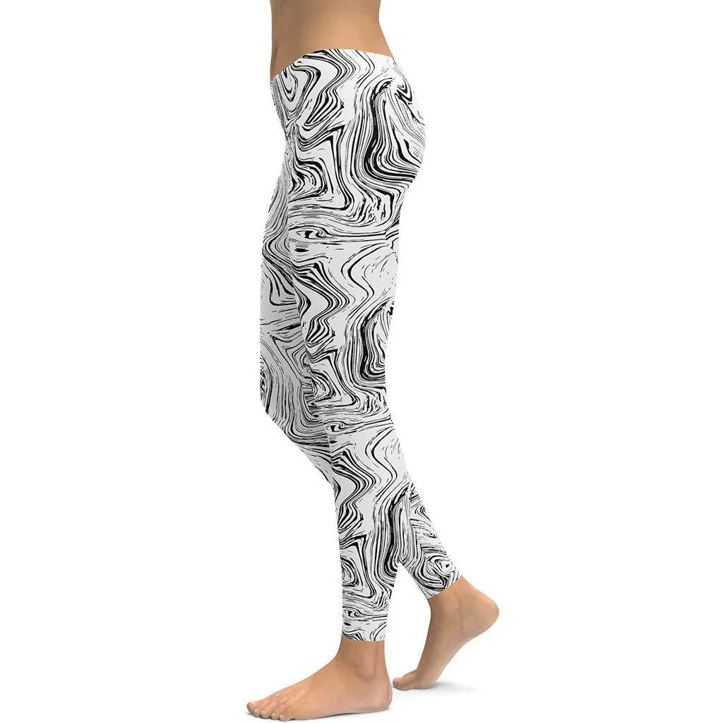 Black & White Marble Leggings