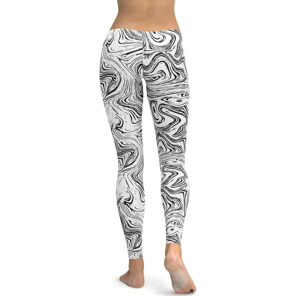 Black & White Marble Leggings