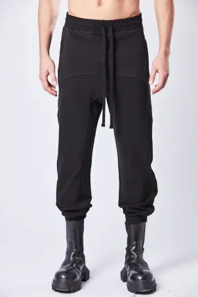 BLACK DROP CROTCH TROUSERS