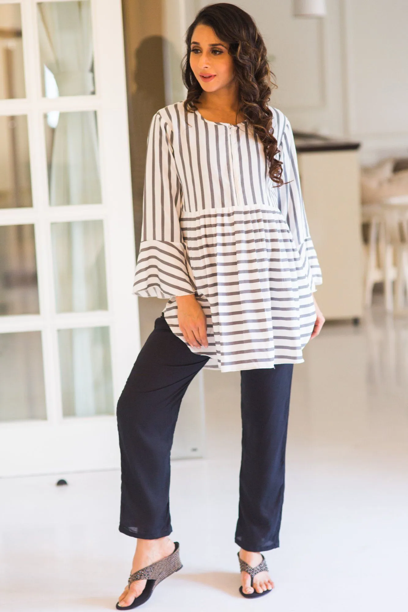 Black Maternity Cotton Over Bump Pants