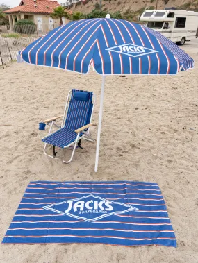 Blue Stripes Beach Umbrella W/ Anchor