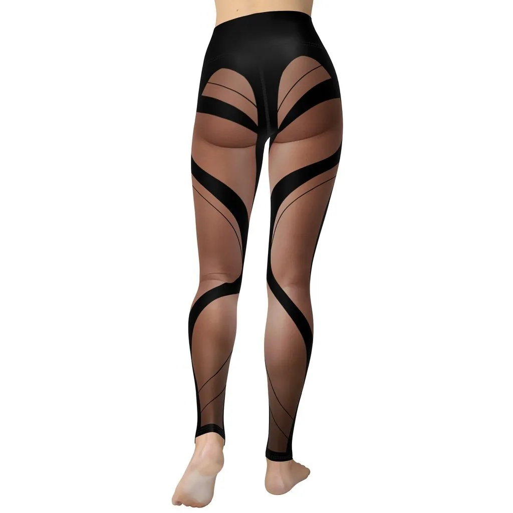 Bold Naked Leg Print Yoga Leggings