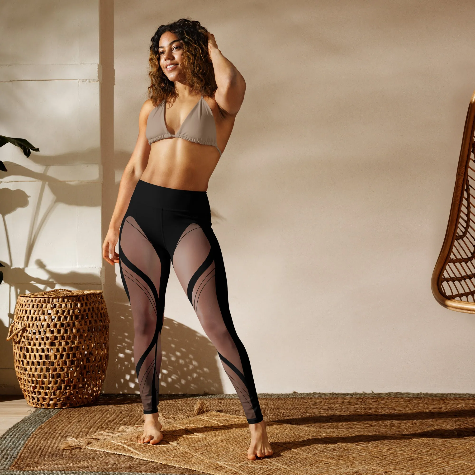 Bold Naked Leg Print Yoga Leggings