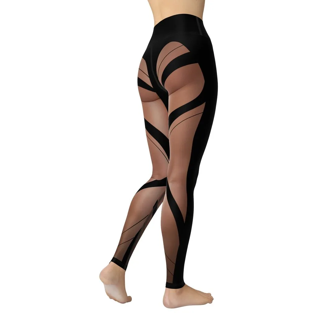 Bold Naked Leg Print Yoga Leggings