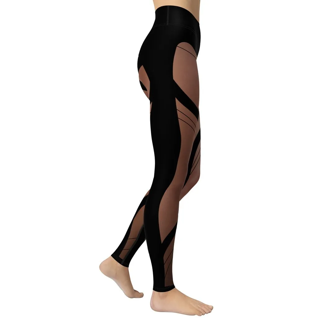 Bold Naked Leg Print Yoga Leggings