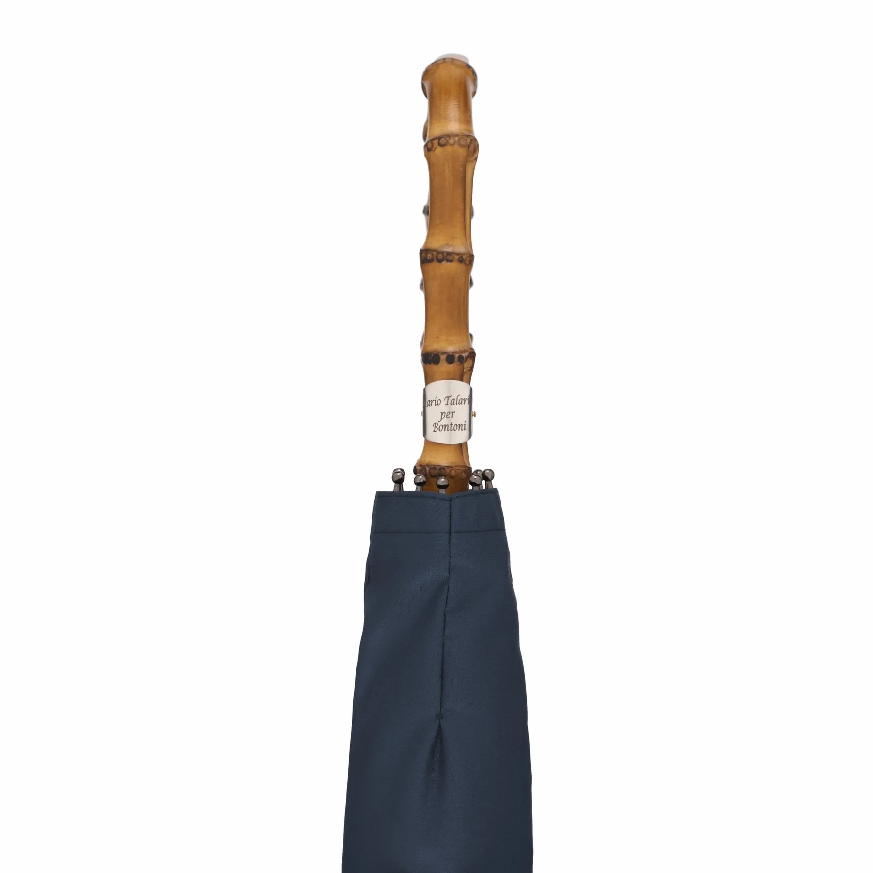  Bontoni Bamboo-Handle Umbrella in Blue