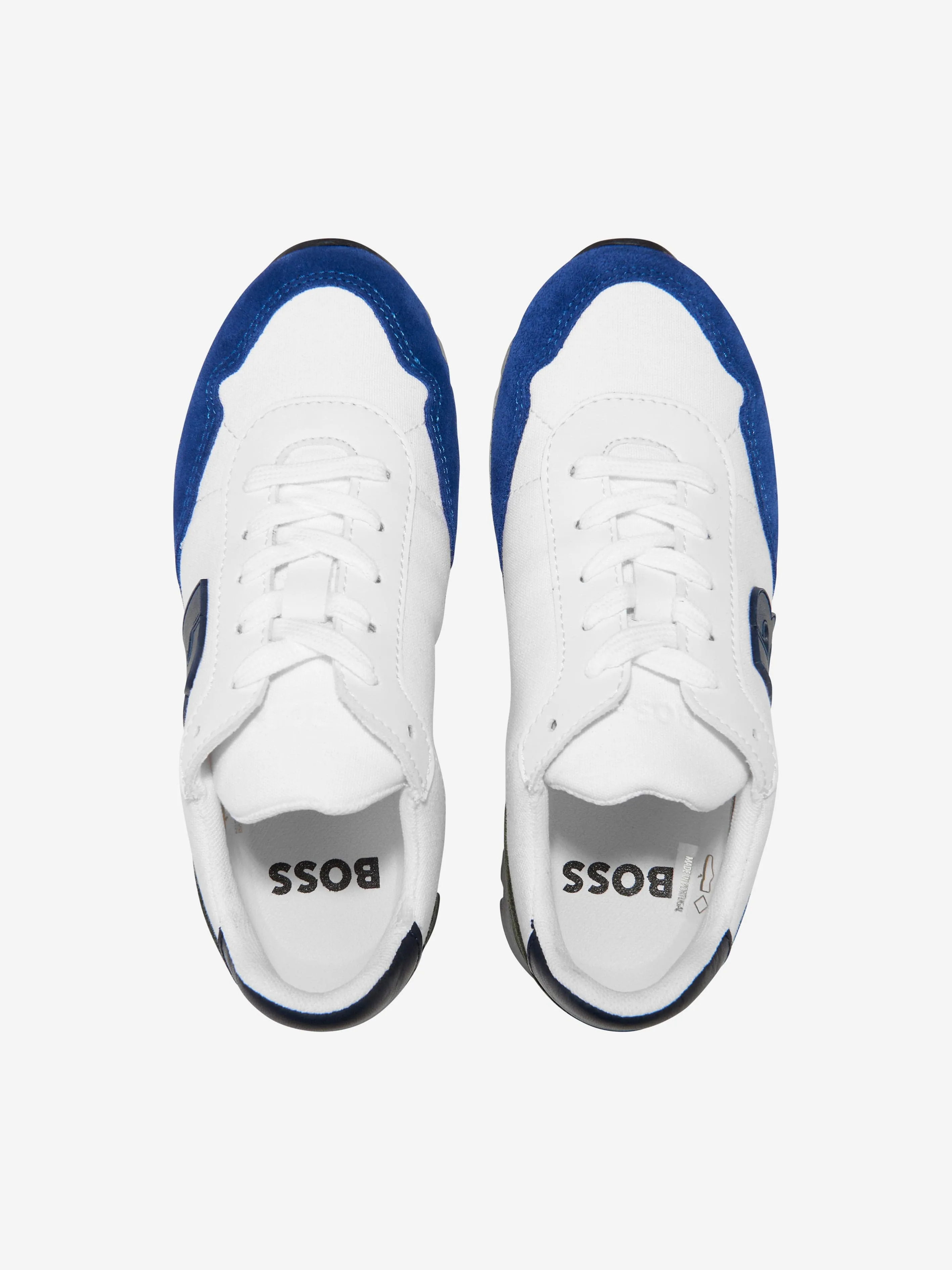 BOSS - Boys Retro Runner Trainers in White | Childsplay Clothing