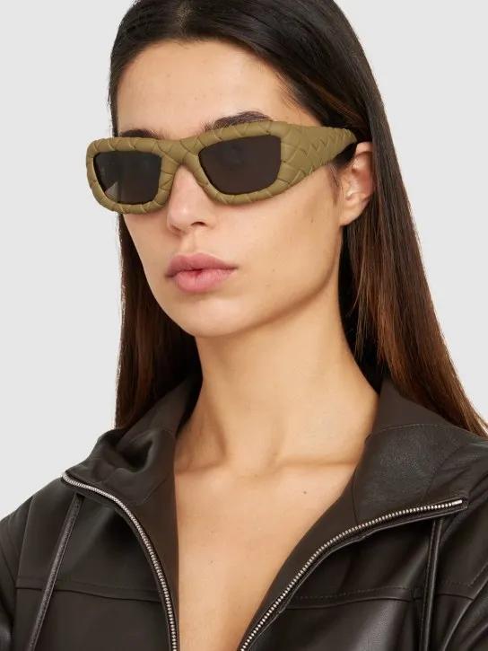 Bottega Veneta   Intrecciato rectangular sunglasses 