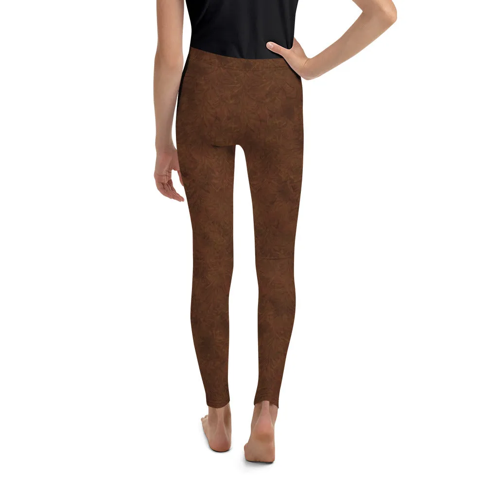 Brown Fur Print Youth Leggings