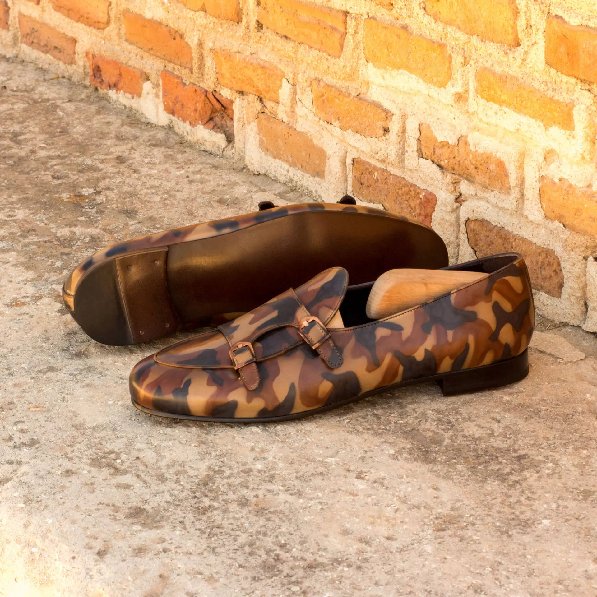 --Brown Monk Slipper Shoe-