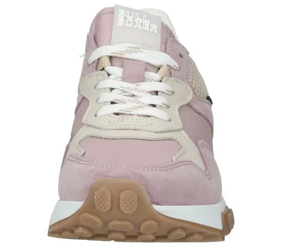 BULLBOXER Sneakers da Donna Sneakers in Vera Pelle Made in Portugal 703000E5T Rosa/Beige/Bianco