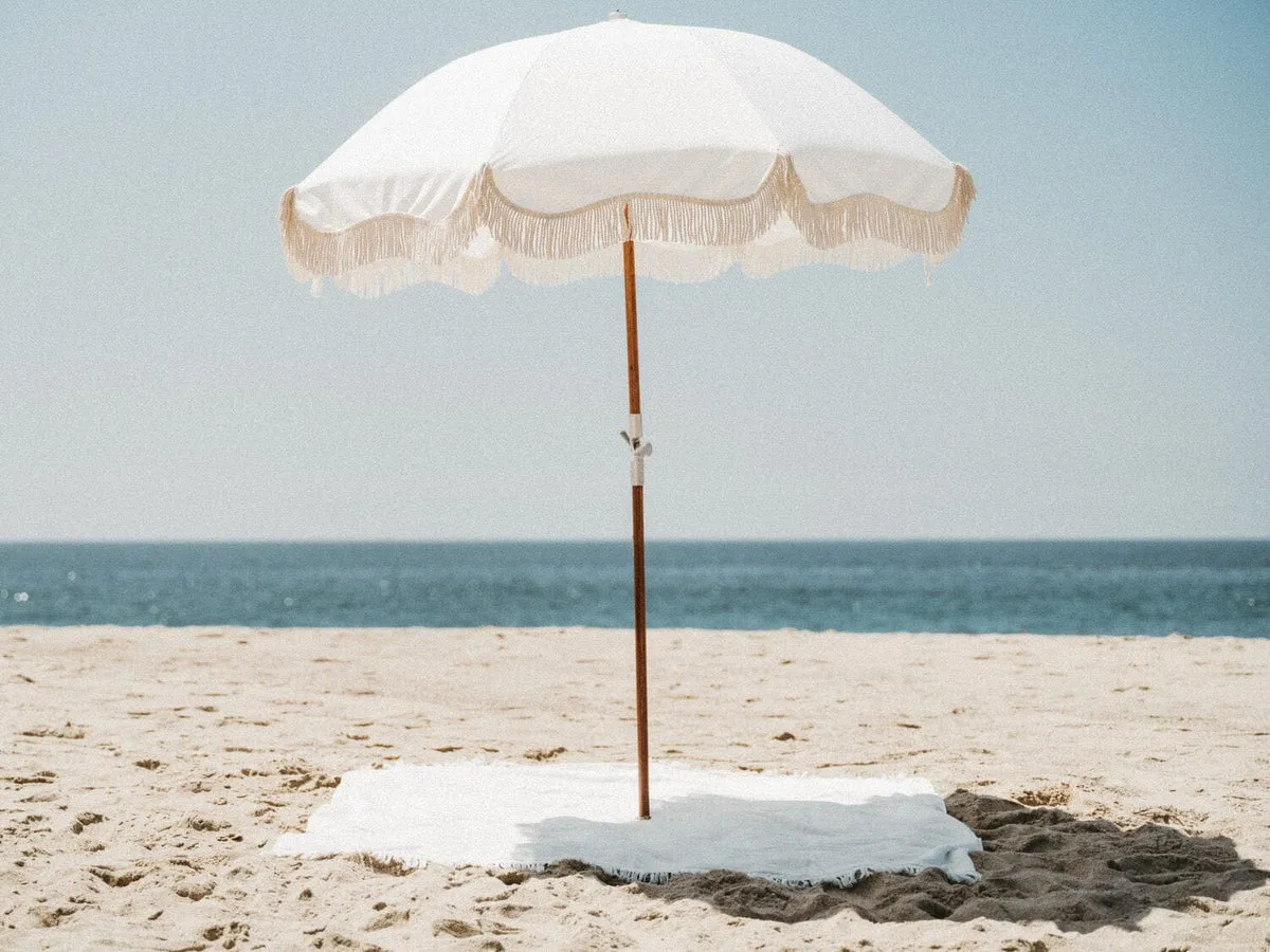 Business & Pleasure - Premium Beach Umbrella - Antique White