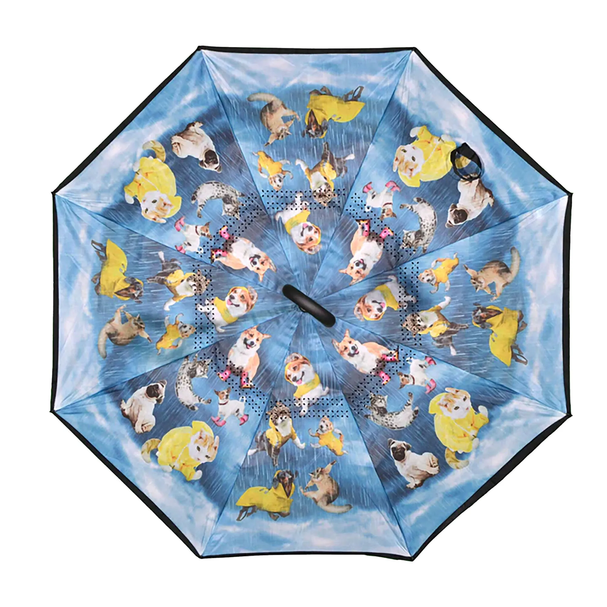 Calla Products Women's Raining Cats & Dogs Topsy Turvy Umbrella