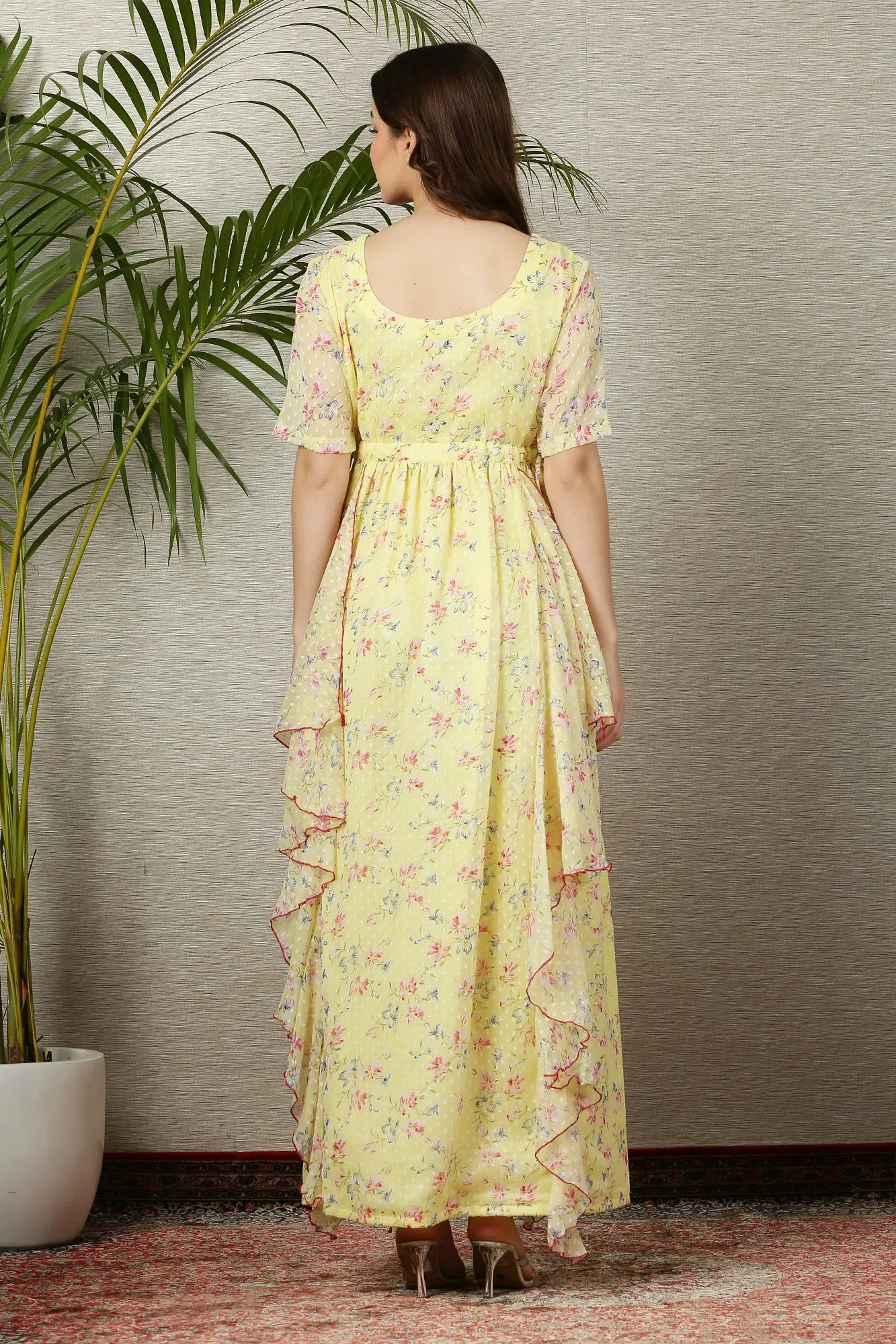 Calm Lemony Floral Maternity Flow Dress