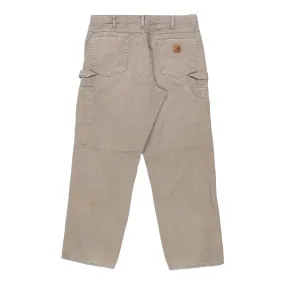 Carhartt Carpenter Trousers - 36W 32L Beige Cotton