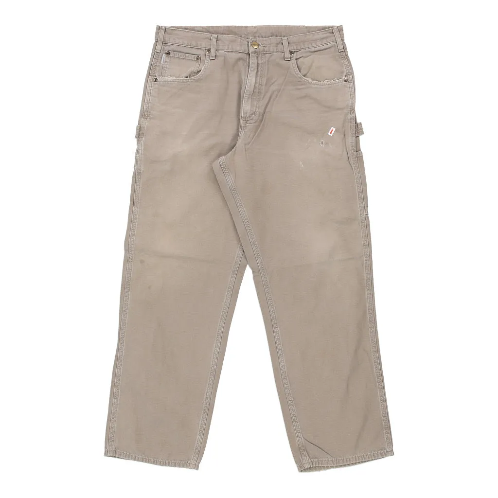 Carhartt Carpenter Trousers - 36W 32L Beige Cotton