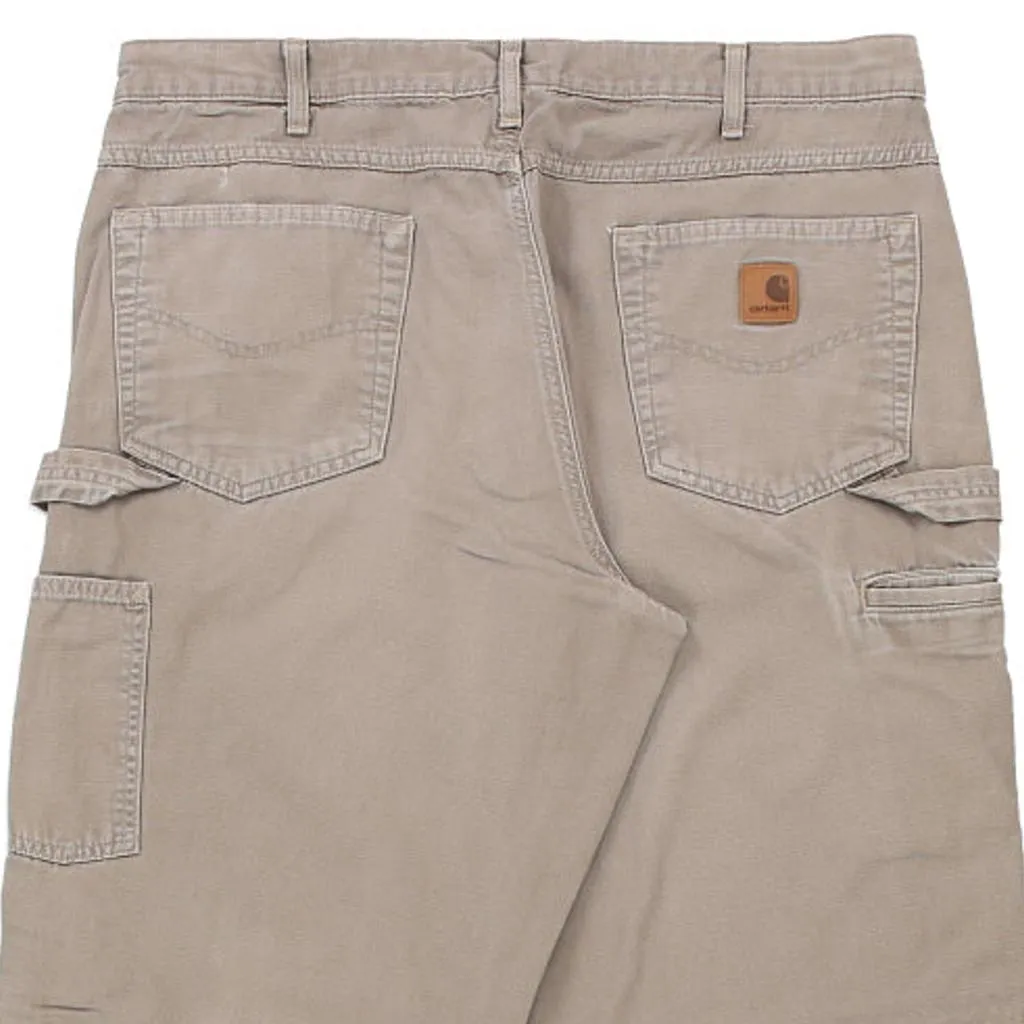 Carhartt Carpenter Trousers - 36W 32L Beige Cotton