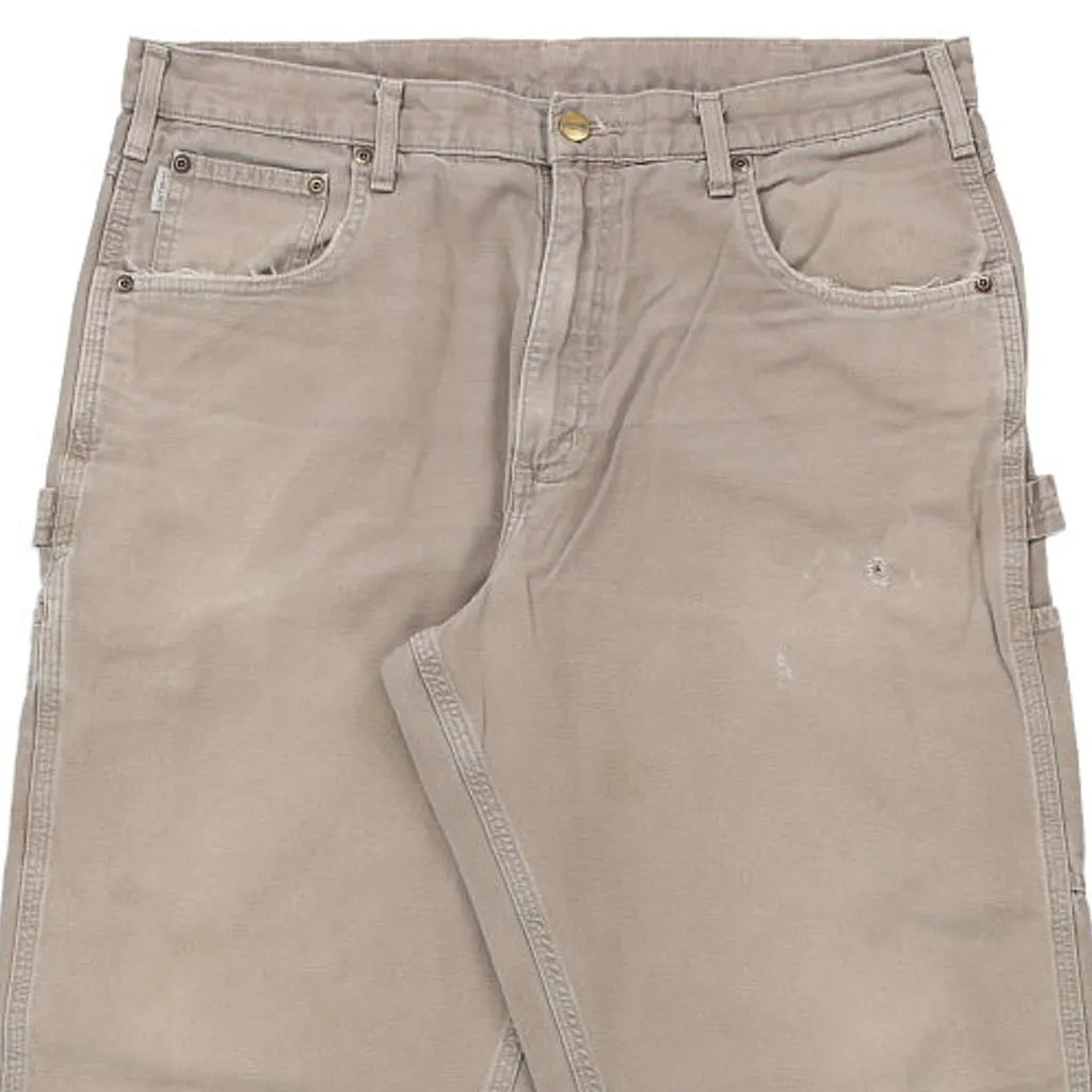 Carhartt Carpenter Trousers - 36W 32L Beige Cotton