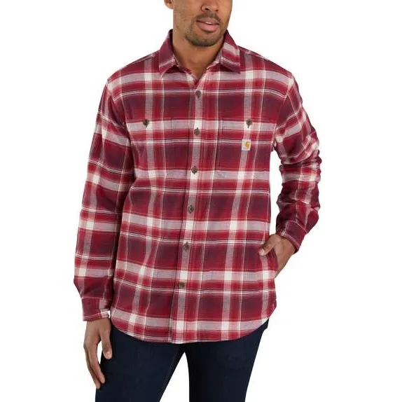 Carhartt Hamilton Fleece Lined Shirt: Oxblood: S