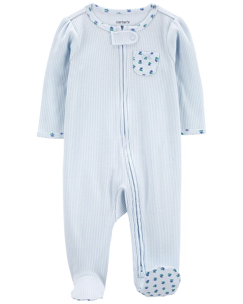 Carter's / OshKosh Baby Floral 2-Way Zip Thermal Sleeper Pyjamas