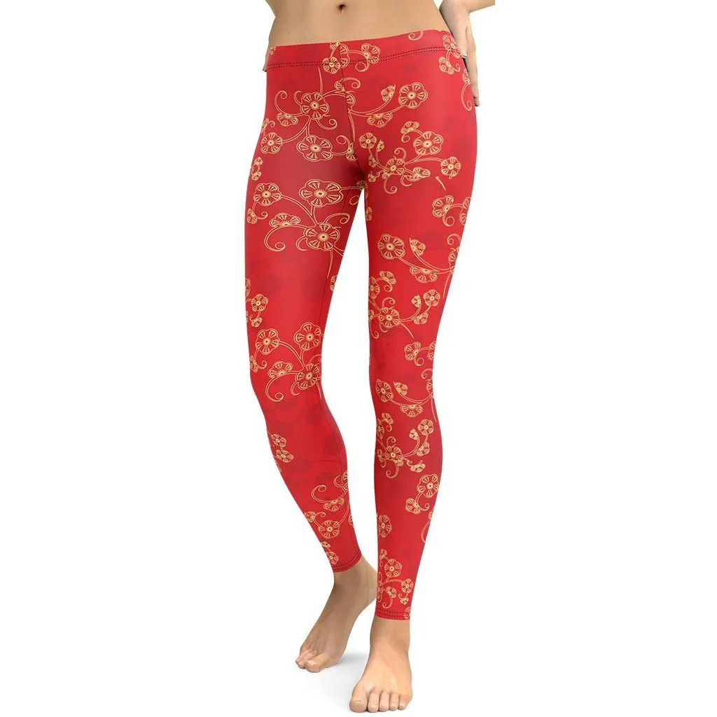 Chinese Inspired Pattern Leggings