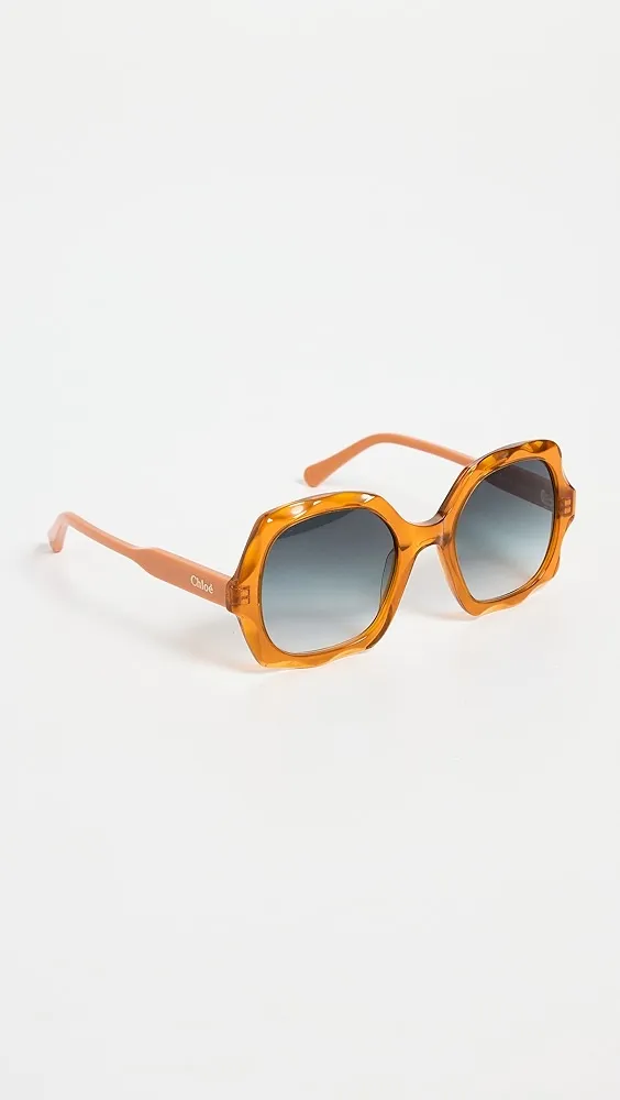 Chloe   Scalloped Acetate Sunglasses 