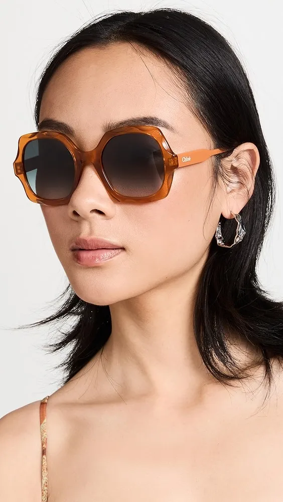 Chloe   Scalloped Acetate Sunglasses 