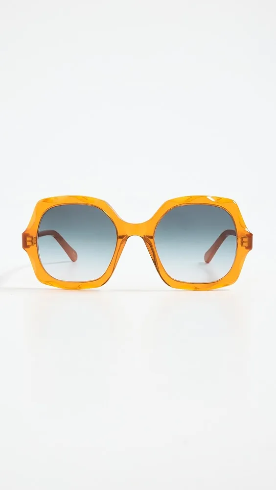 Chloe   Scalloped Acetate Sunglasses 