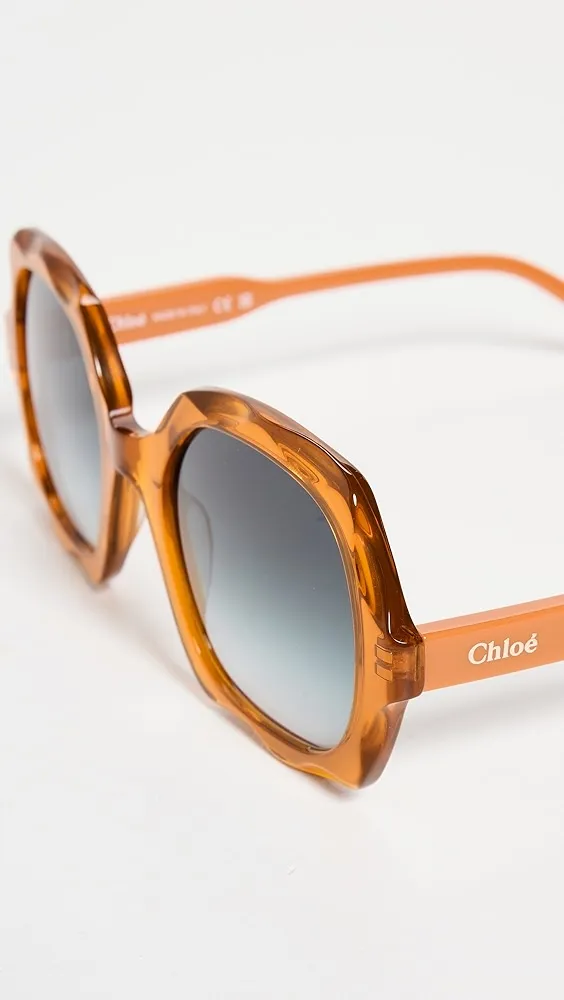 Chloe   Scalloped Acetate Sunglasses 