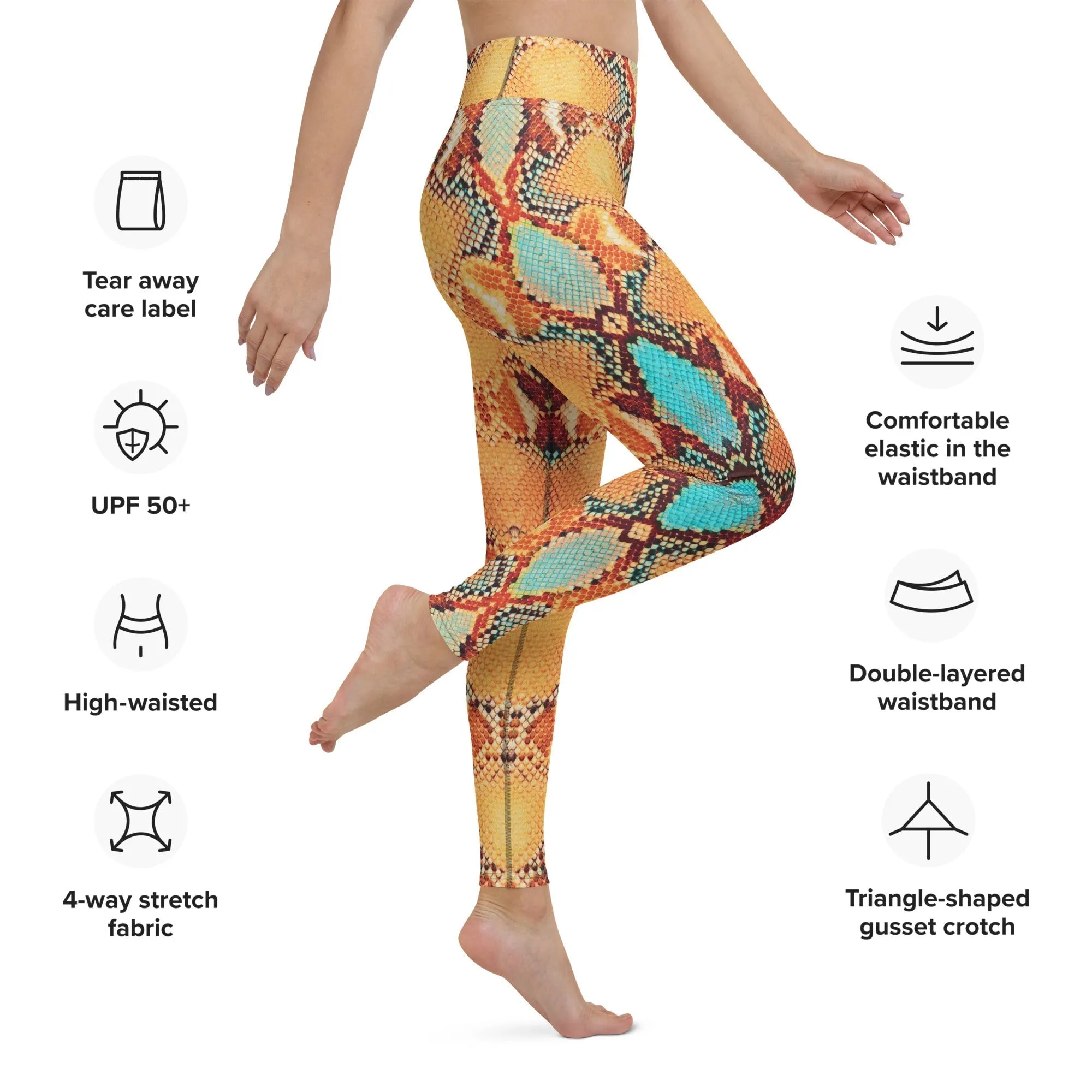 Colorful Snake Pattern Yoga Leggings