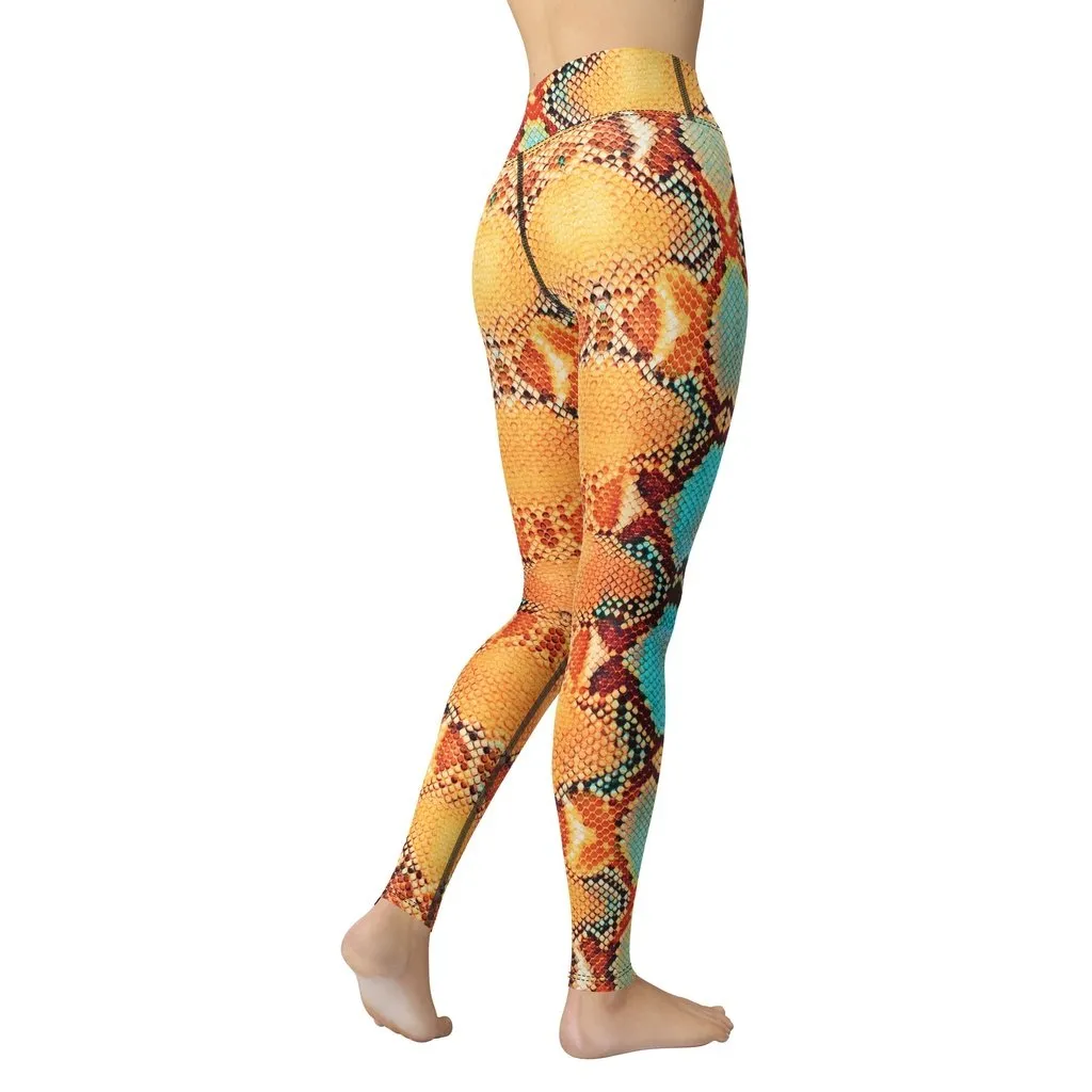 Colorful Snake Pattern Yoga Leggings