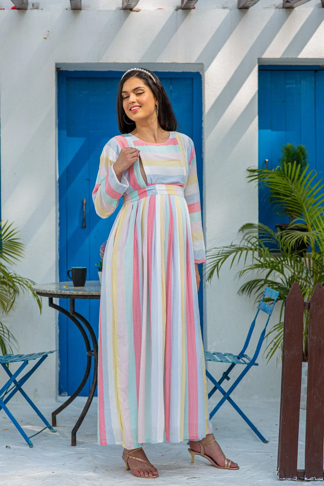 Colourful Paradise Maternity & Nursing Dress