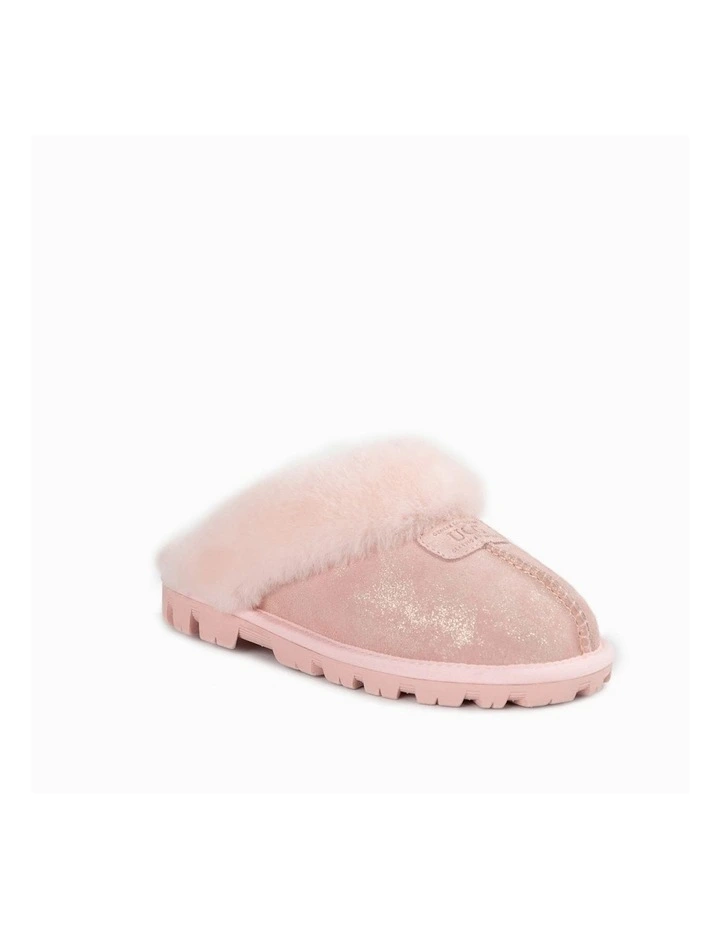 Coquette Foil Print Slipper in Pink