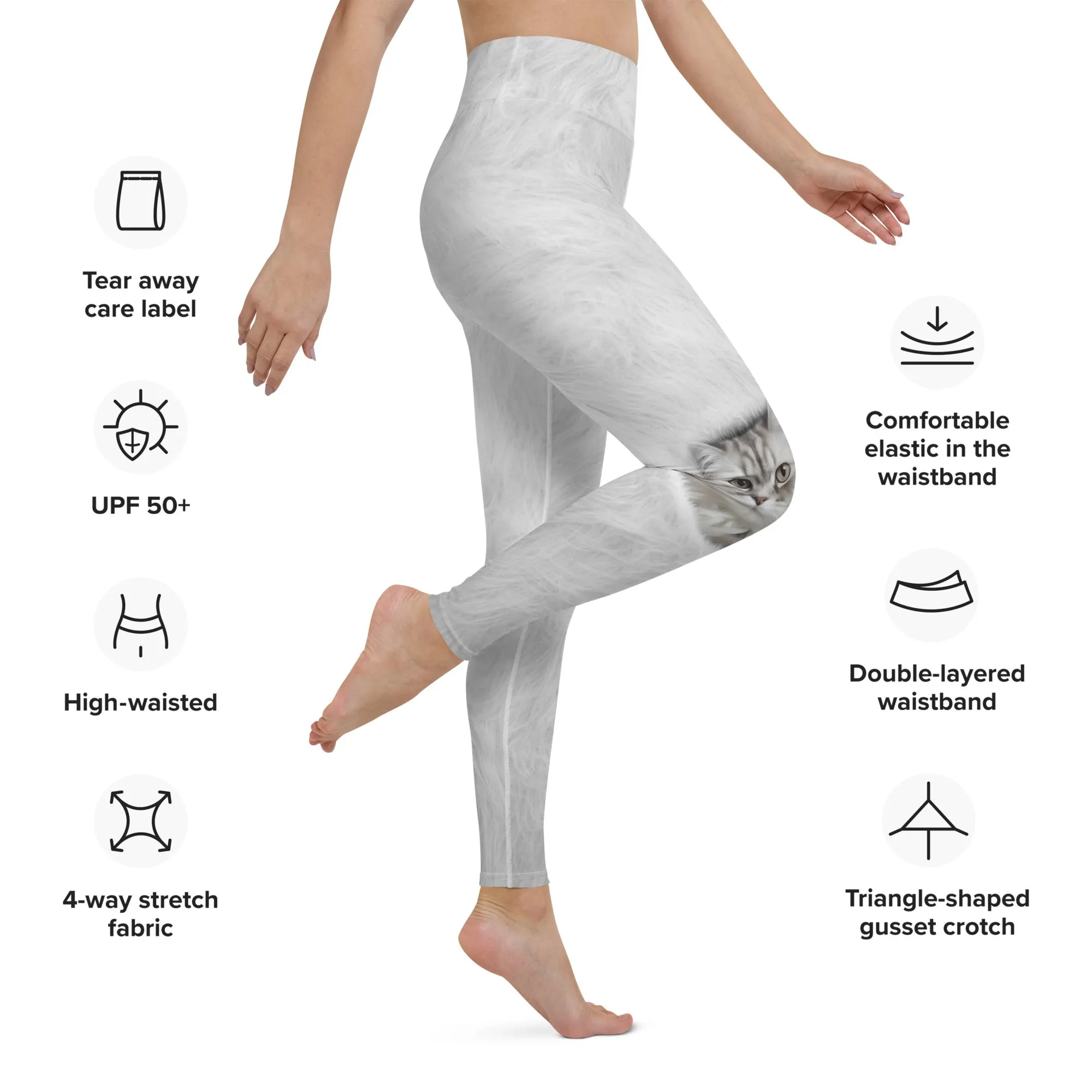 Cute Cozy Cat Yoga Leggings